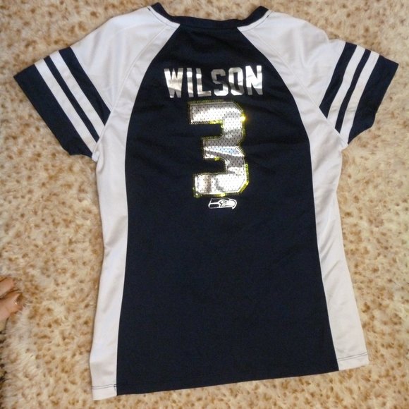 Seahawks FAn Fashion Majestic WILSON #3  Seattle WA  Laced Top M - Picture 4 of 7